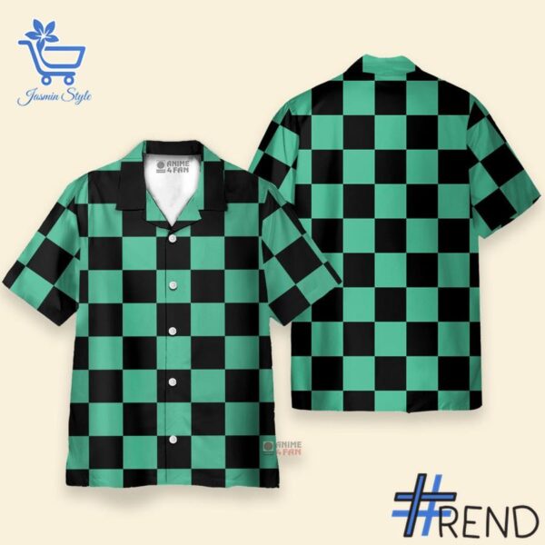 Bold and versatile 1 Demon Slayer Tanjiro Kamado Karo cosplay Hawaiian Shirt for any occasion.