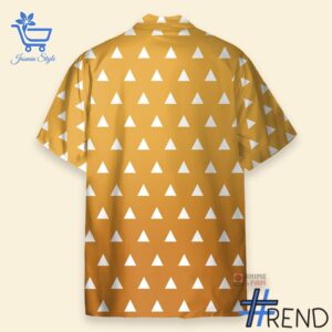 Bold and versatile 3 Demon Slayer Zenitsu Agatsuma Yellow Hawaiian Shirt for any occasion.