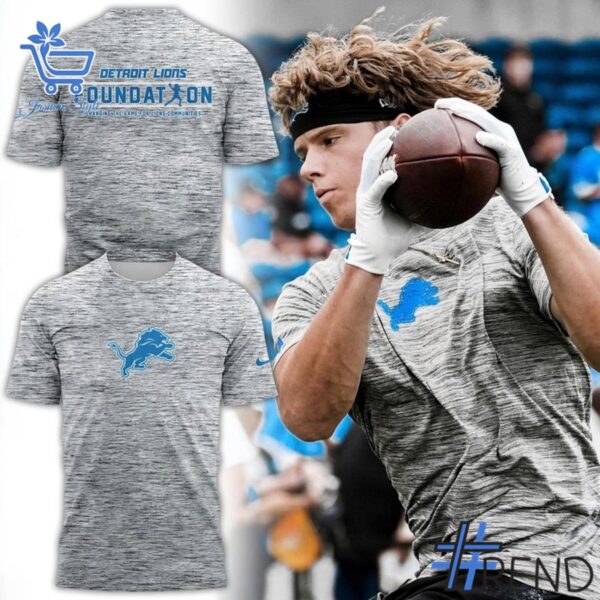 Stylish 1 Detroit Lions Foudation grey T Shirt designed for everyday wear and lasting comfort.