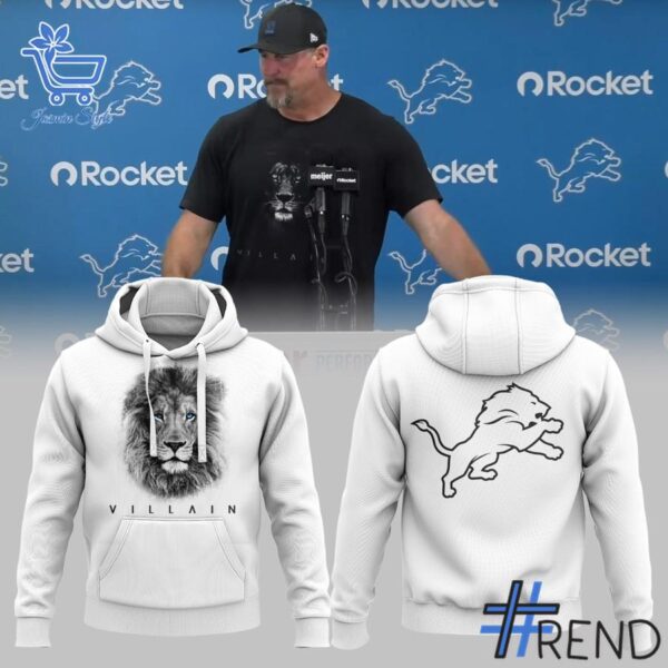 From casual to standout — 2 Detroit Lions VILLAIN White Shirt says it all.