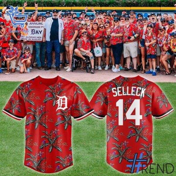 The 1 Detroit Tigers 2025 MAGNUM PI DAY tom selleck Baseball jersey brings a timeless classic into today’s style