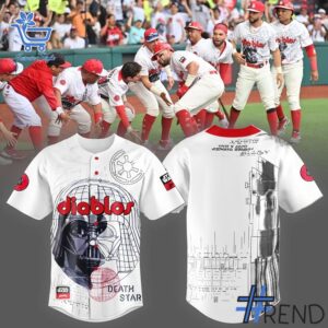 The 1 Diablos Rojos del México x Star War Night 2025 Baseball Jersey brings a timeless classic into today’s style