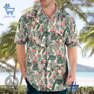 The 1 Floral Leaf Bulldog Hawaiian Shirt delivers iconic streetwear energy.