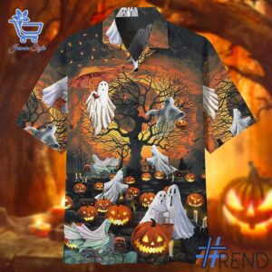 The 1 Ghost Pumpkin Hawaiian Shirt brings street-ready confidence to everyday outfits.