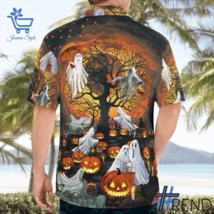 The 3 Ghost Pumpkin Hawaiian Shirt brings street-ready confidence to everyday outfits.