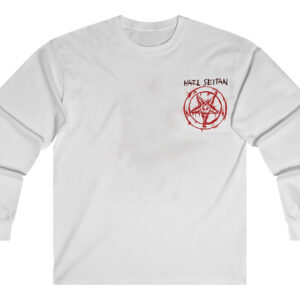 The Hail Seitan Funny Vegan Saying Vegetarian Cool Long Sleeve T Shirt brings a timeless classic into today’s style