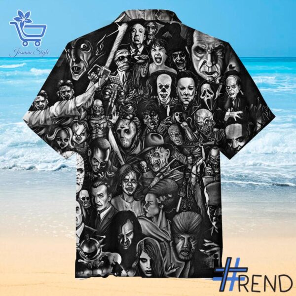The 2 Horror Icon Collage Hawaiian Shirt delivers iconic streetwear energy.