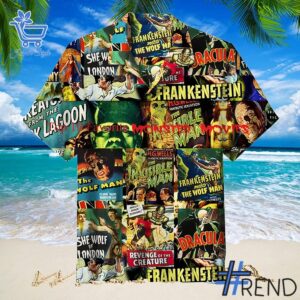 The 1 Horror Movie Posters Collage Hawaiian Shirt delivers iconic streetwear energy.
