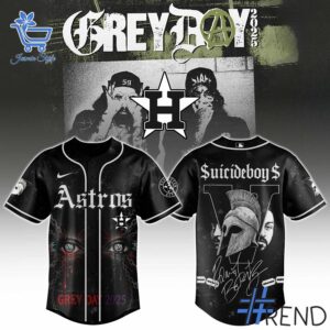 From casual to standout — 1 Houston Astros SUICIDEBOYS Grey Day 2025 Jersey says it all.