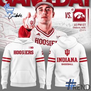 Stylish 1 Indiana Hoosiers Uniform IH Baseball White Hoodie designed for everyday wear and lasting comfort.