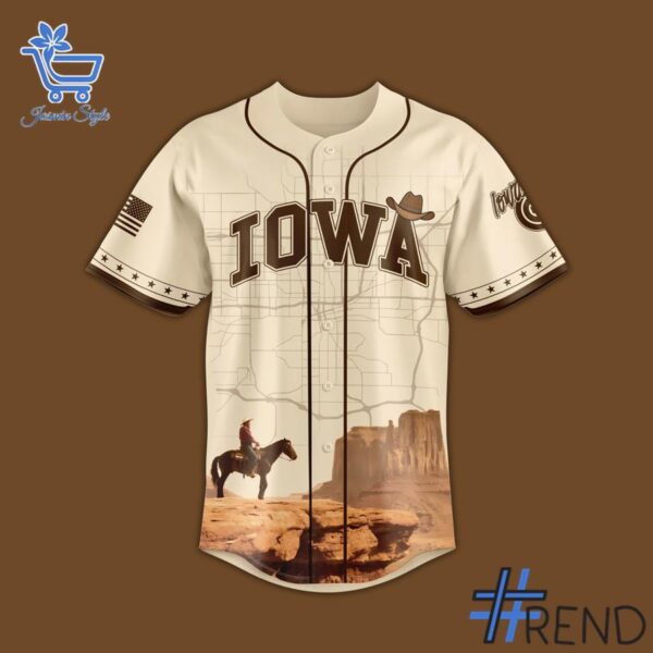 Layered outfit featuring 2 Iowa Cubs National Day Of The Cowboy Baseball Jersey as the key piece