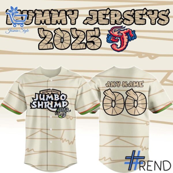 Premium quality 1 Jacksonville Jumbo Shrimp 2025 Mummy Jersey with a modern, versatile look