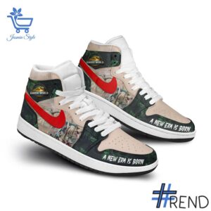Level up your look with the bold style of 3 Jurassic World Air Jordan High Top Shoes.