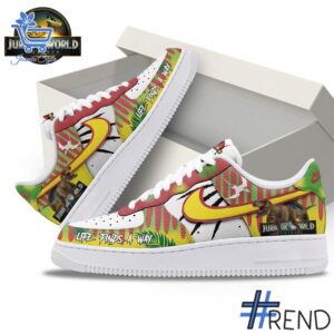 From casual to standout — 2 Jurassic World Life Find A Way Air Force Shoes says it all.