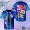 Layered outfit featuring KPop Demon Hunters Derpy Huntrx Baseball Jersey as the key piece