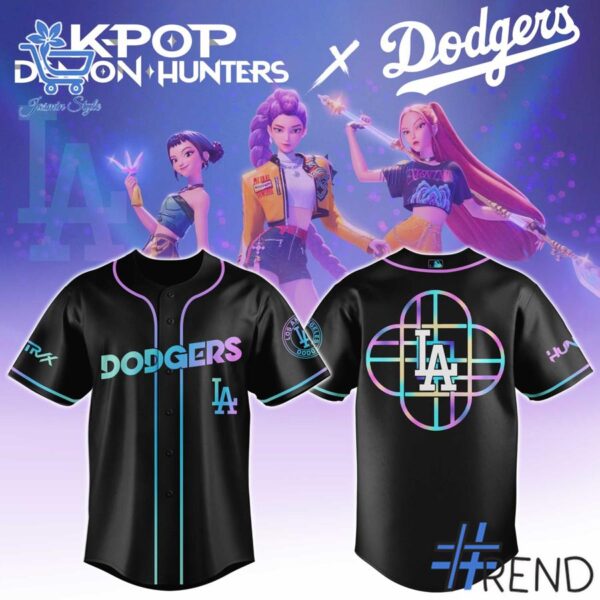 Layered outfit featuring 1 KPop Demon Hunters Movie Los Angeles Dodgers Jersey as the key piece