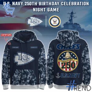 Bold and versatile 1 Kansas City Chiefs US Navy 250th Birthday Hoodie for any occasion.