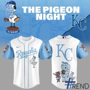 Layered outfit featuring 1 Kansas City Royals The Pigeon Night Jersey as the key piece