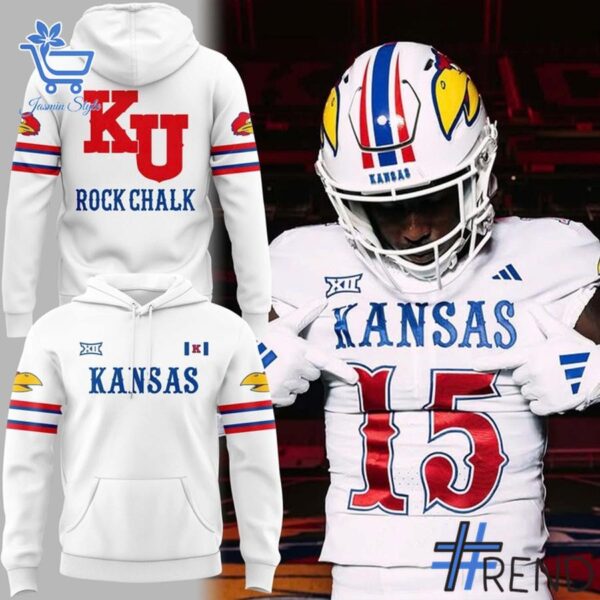 1 Kansas Jayhawks Football 2025 Whitehawk Hoodie designed with a clean aesthetic for everyday wear