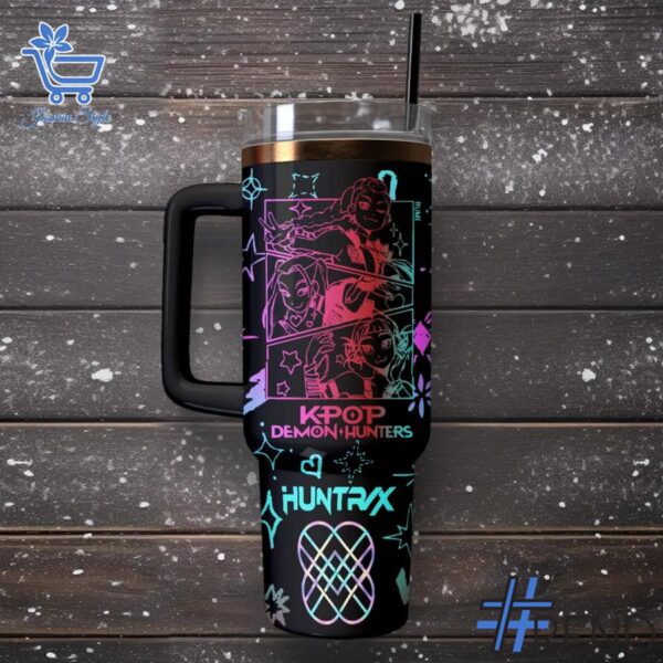 Layered outfit featuring 2 Kpop Demon Hunters Takedown Huntrix Tumbler 40oz as the key piece
