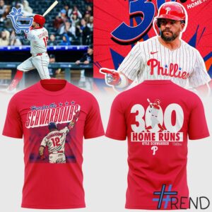 Premium 2 Kyle Schwarber 300 Home Runs Philadelphia Phillies MLB Shirt built for comfort and a modern lifestyle