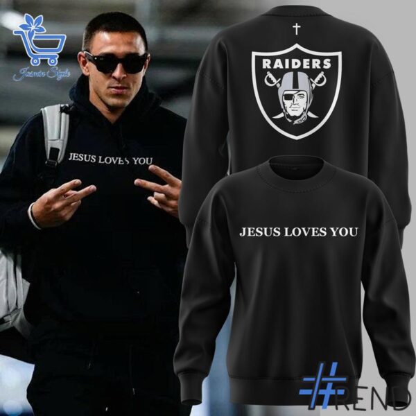 Bold and versatile 3 Las Vegas Raiders Jesus Loves You Hoodie for any occasion.