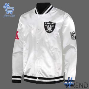 2 Las Vegas Raiders NFL 2025 Baseball Jacket featuring a bold design for everyday confidence.
