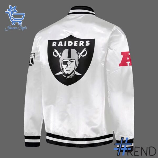3 Las Vegas Raiders NFL 2025 Baseball Jacket featuring a bold design for everyday confidence.