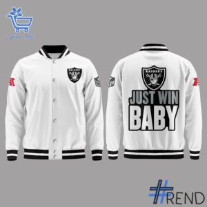 Stylish 2 Las Vegas Raiders Pete Carroll Just Win Baby Baseball Jacket designed for everyday wear and lasting comfort.