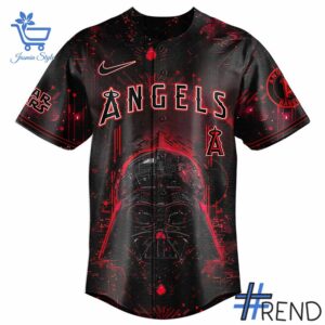 Level up your look with the bold style of 2 Los Angeles Angels MLB Star Wars Baseball Jersey.