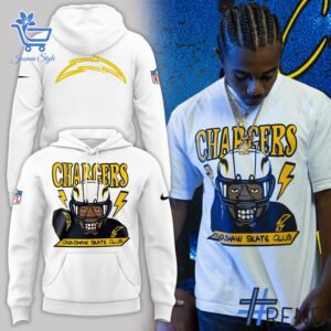 1 Los Angeles Chargers Crenshaw Skate Club Hoodie designed with a clean aesthetic for everyday wear