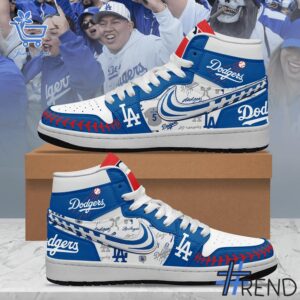 Take every step in comfort with 1 Los Angeles Dodgers Air Jordan High Top Shoes