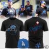 Layered outfit featuring 1 Los Angeles Dodgers Baseball Black Shirt as the key piece