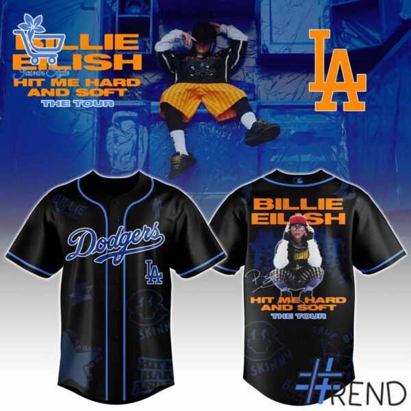 High-quality 1 Los Angeles Dodgers Billie Eilish Baseball Jersey featuring a stylish design for a standout look.