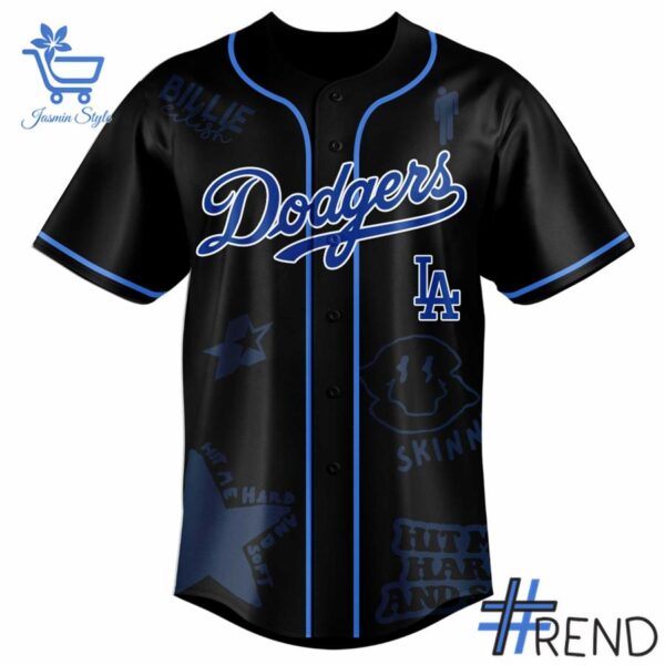 High-quality 2 Los Angeles Dodgers Billie Eilish Baseball Jersey featuring a stylish design for a standout look.