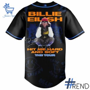 High-quality 3 Los Angeles Dodgers Billie Eilish Baseball Jersey featuring a stylish design for a standout look.