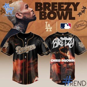 Crafted with care, the Los Angeles Dodgers Chris Brown Breezy Bowl XX Stadium World Tour Jersey 1 jpg delivers a versatile look and lasting quality.