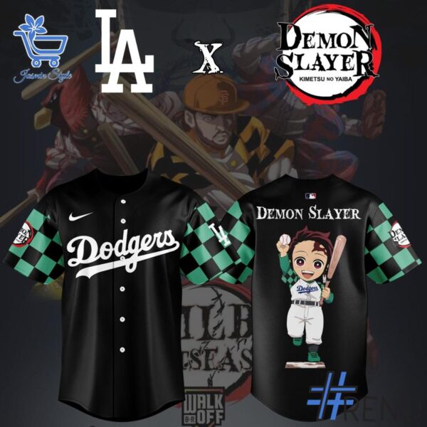 Premium quality 1 Los Angeles Dodgers Demon Slayer Jersey with a modern, versatile look