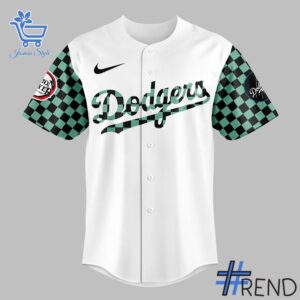 Premium quality 2 Los Angeles Dodgers Demon Slayer Tanjiro Jersey with a modern, versatile look