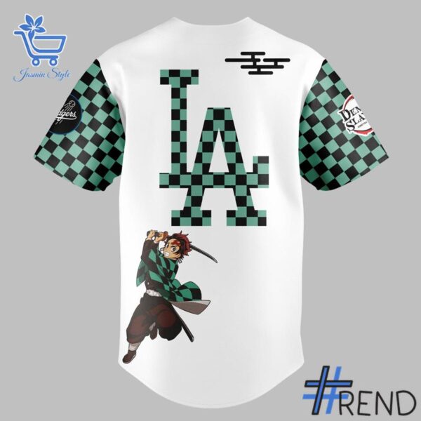 Premium quality 3 Los Angeles Dodgers Demon Slayer Tanjiro Jersey with a modern, versatile look
