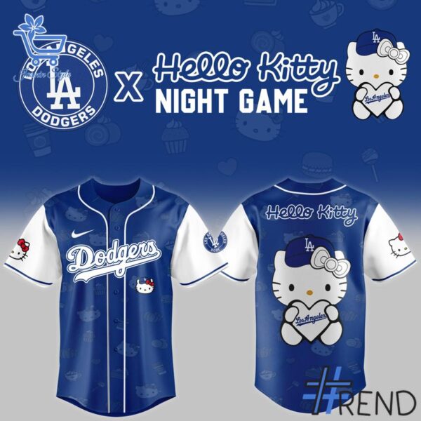 Layered outfit featuring 1 Los Angeles Dodgers Hello Kitty 2025 Night Jersey as the key piece