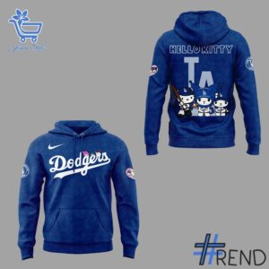 Stylish 2 Los Angeles Dodgers Hello Kitty Night Hoodie designed for everyday wear and lasting comfort.