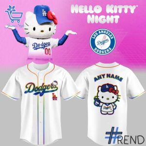 From casual to standout — 1 Los Angeles Dodgers Hello Kitty Night LGBT Jersey says it all.