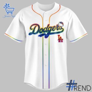 From casual to standout — 2 Los Angeles Dodgers Hello Kitty Night LGBT Jersey says it all.