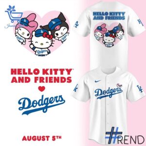High-quality 1 Los Angeles Dodgers Hello Kitty and friends Jersey featuring a stylish design for a standout look.