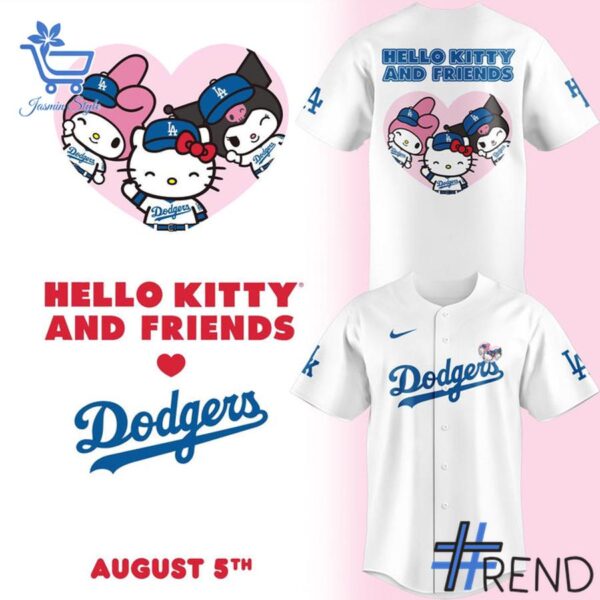 High-quality 1 Los Angeles Dodgers Hello Kitty and friends Jersey featuring a stylish design for a standout look.