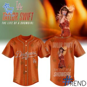 1 Los Angeles Dodgers Taylor Swift THE LIFE OF A SHOWGIRL Jersey designed with a clean aesthetic for everyday wear