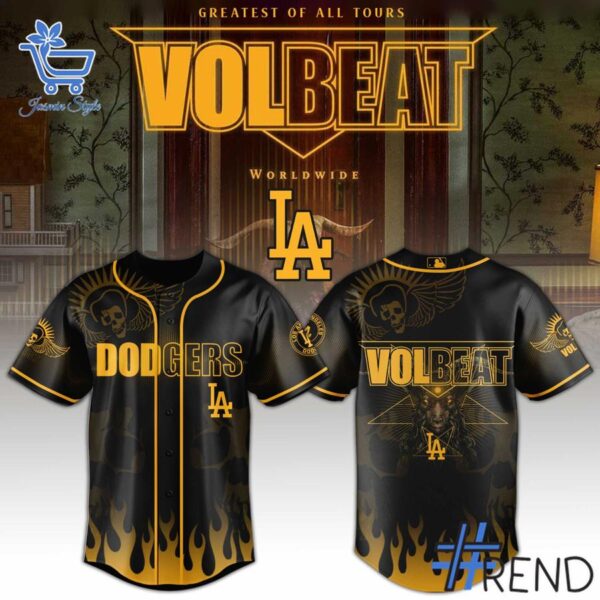 Premium quality 1 Los Angeles Dodgers VOLBEAT Baseball Jersey with a modern, versatile look