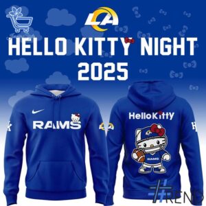 1 Los Angeles Rams Hello Kitty Night 2025 Hoodie featuring a bold design for everyday confidence.