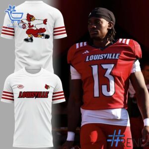 Bold and versatile 3 Louisville Cardinals Premier Strategy Throwback Present Logo Shirt for any occasion.